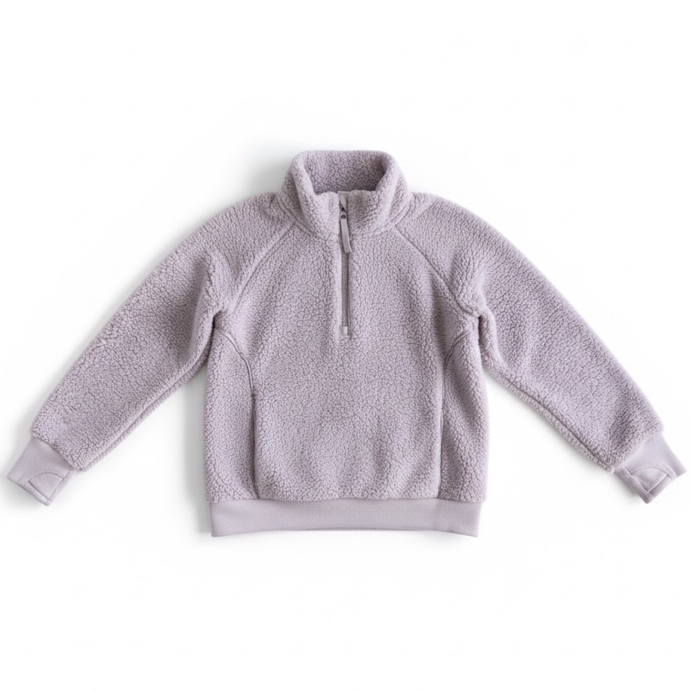 Athleta Girl Sherpa Fleece Half Zip Pullover Cozy Lavender Size XS